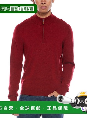 自营Mette Merino Wool 1/4-Zip Mock Neck Sweater - red 美国奥