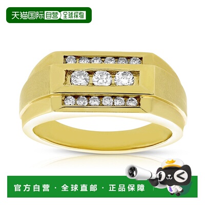 自营vir jewels1/2 克拉男士钻石订婚戒指 14K 黄金 SI1 净度槽道