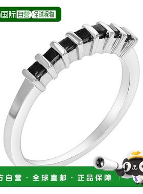 自营 vir jewels 0.35 克拉公主方形切割黑色钻石结婚戒指 .925