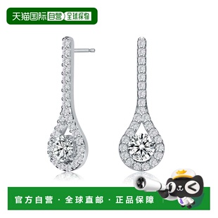 自营 GENEVIVE 925 纯银立方氧化锆单石泪珠耳环 - 银白色 美国奥