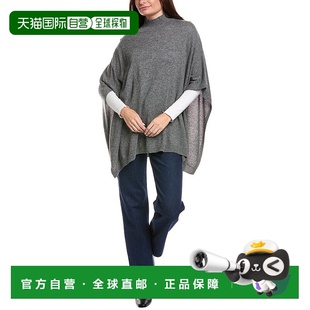 自营amicale cashmereAmicale羊绒针织漏斗领羊绒斗篷-灰色 美国