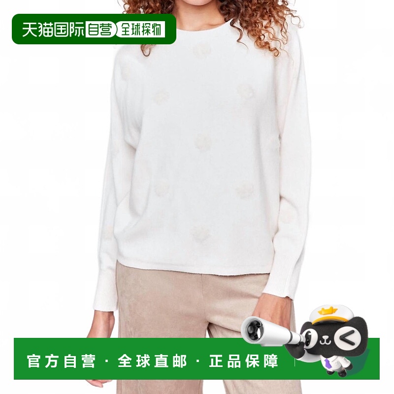 自营 charlie b麻灰色人造毛皮Polkadot毛衣-麻灰色天然 美国奥莱