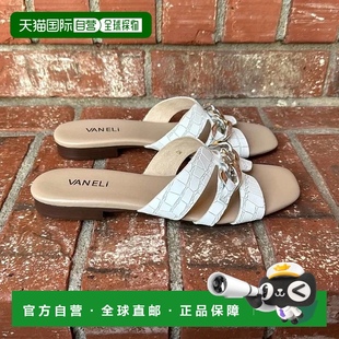 白色鳄鱼纹 自营 白色鳄鱼纹平底凉鞋 Errita 美国 vaneli女士
