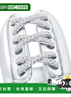 自营Suzy Levian Sterling Silver White Cubic Zirconia Wide Tr