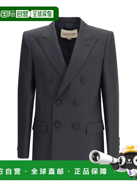 自营Valentino Polyester Men's Coat - black 美国奥莱直发