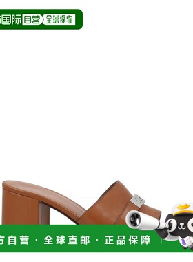 自营tory burchLeelee Bovine Leather Block Mules - brown 美国