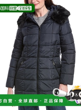 自营Tahari Brie Medium Coat - blue 美国奥莱直发