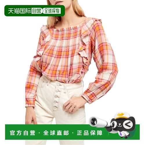 自营Free People Women's Siena Plaid Pullover Blouse (Multico