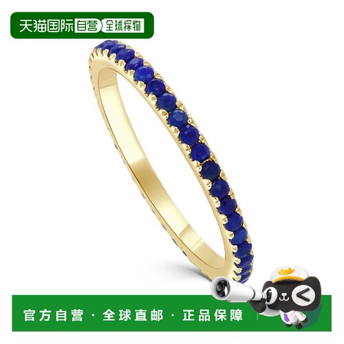 自营sabrina14K Yellow Gold Lapis Eterity Band - yellow gold