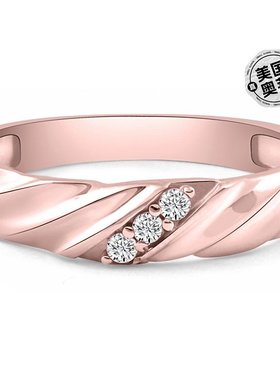 pompeii3VS 钻石 3 石男士结婚戒指，白金、黄金或玫瑰金，实验室