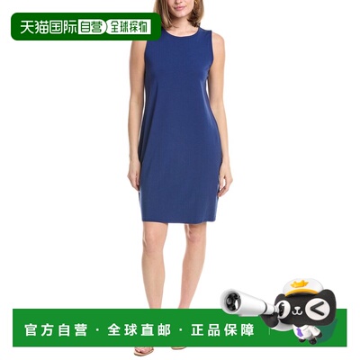 自营EILEEN FISHER Round Neck Dress - blue 美国奥莱直发连衣裙