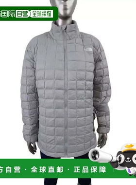 自营The North Face Thermoball生态羽绒服女式灰色绗缝全拉链APP