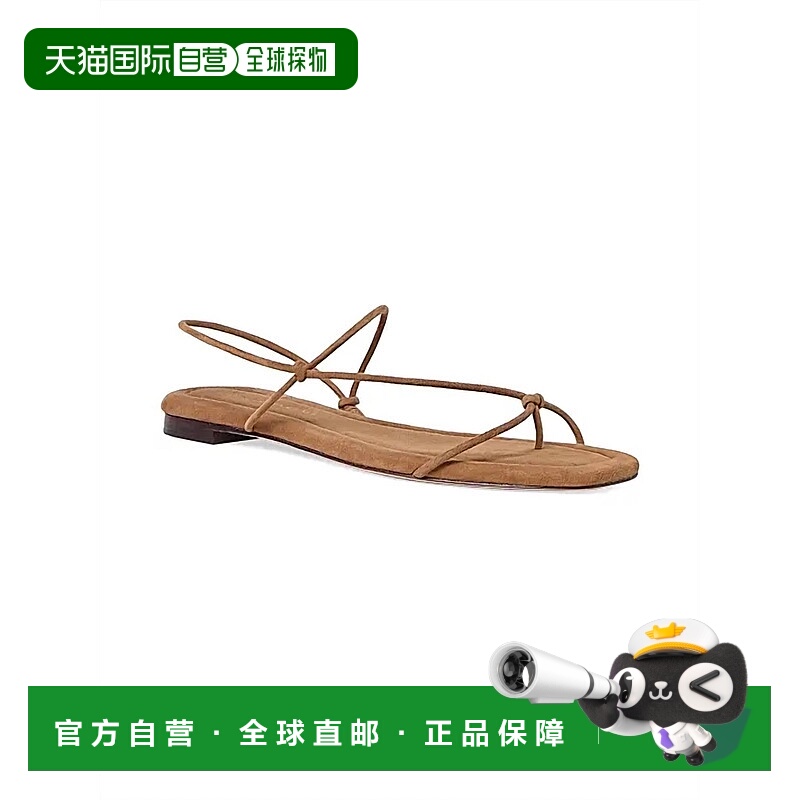 自营loeffler randall女式Eleanor Cacao绒面系带凉鞋-可可 美国