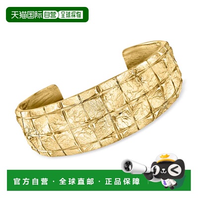 自营Ross-Simons Italian 18kt Gold Over Sterling Square-Patte