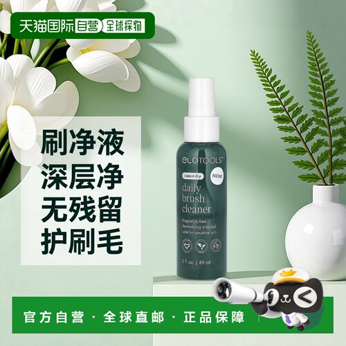 香港直邮EcoTools，日常刷子清洁剂，3液体盎司（89毫升）正品