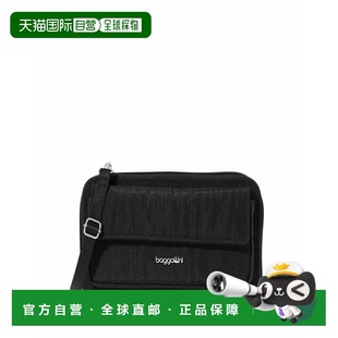 自营baggallini RFID Phone Wallet Crossbody Bag - black 美国