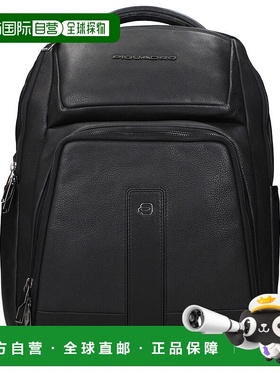 自营 Piquadro Leather男士双肩包-黑色 美国奥莱直发背包