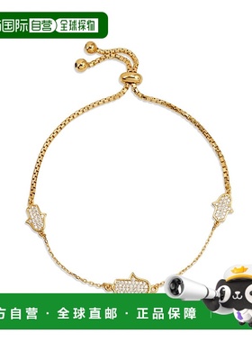 自营 savvy cie jewels18K Gold Vermeil White Cz Hamsa Pull 手