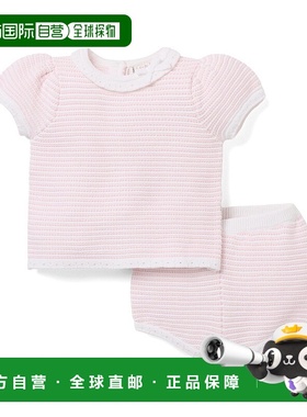 自营janie and jack珍妮和杰克条纹毛衣套装-粉红色 美国奥莱直发