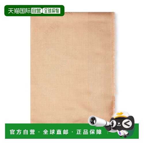 自营max mara矩形羊毛真丝stola-foulard，采用温暖的骆驼色调-中