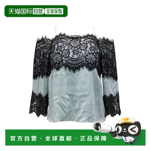 薄荷绿丝绸露肩蕾丝上衣 自营alice Olivia 绿 oliviaAlice