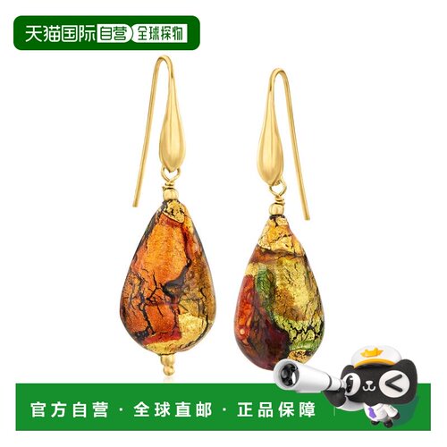 自营Ross-Simons Italian Multicolored Murano Glass Drop Earri