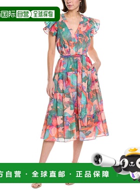 自营 Hutch Journi亚麻混纺迷笛连衣裙-粉红色 美国奥莱直发