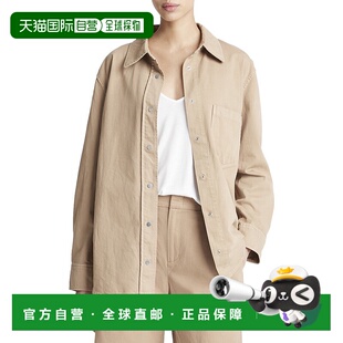 Vince 棕色 Snap 斜纹外套衬衫 美国奥莱直发 Front 自营