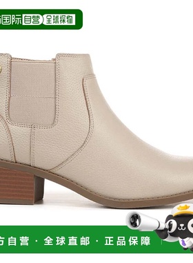 自营Vionic Finn Boots Women's Oatmeal Leather Block Heel Ank