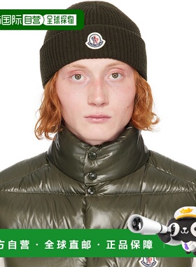 1h可退 香港直邮潮奢 Moncler 盟可睐 男士 绿色毛线帽 J20913B00