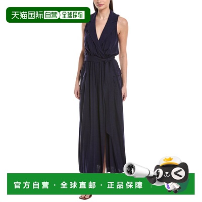 自营L'AGENCE Mayer Military Linen Maxi Dress - navy 美国奥莱