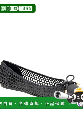 自营bcbgenerationBCB世代哈特利芭蕾舞平底鞋女式黑色编织拉菲亚