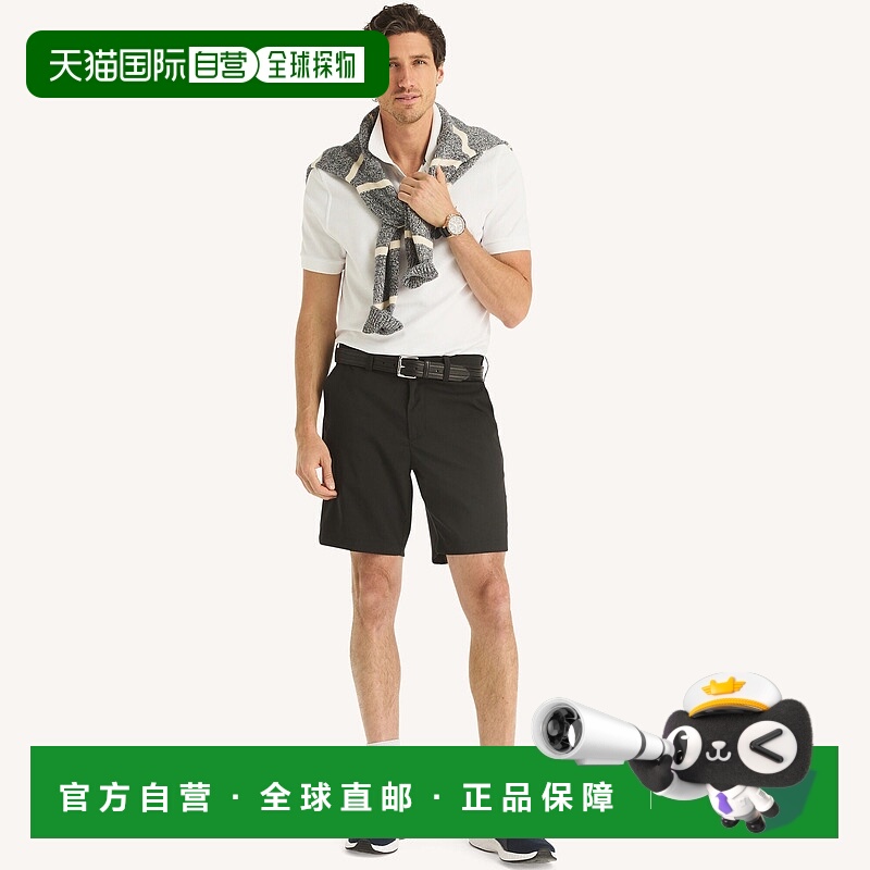 自营 Nautica男式8.5英寸Navtech修身短裤-真黑色 美国奥莱直发