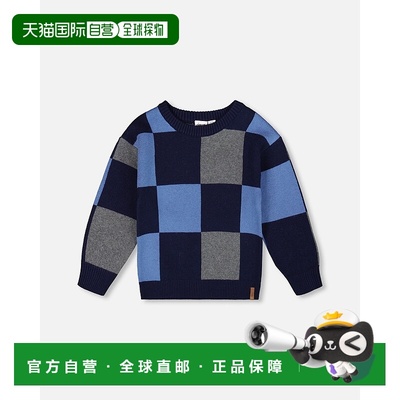 自营deux par deuxKnit Sweater Blue Checkered - blue checkere