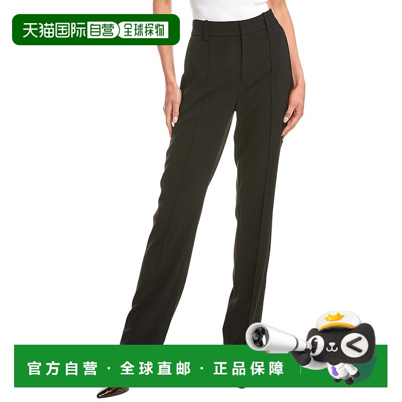 自营 Vince高腰长裤-黑色 美国奥莱直发裤子女装直筒裤高腰裤