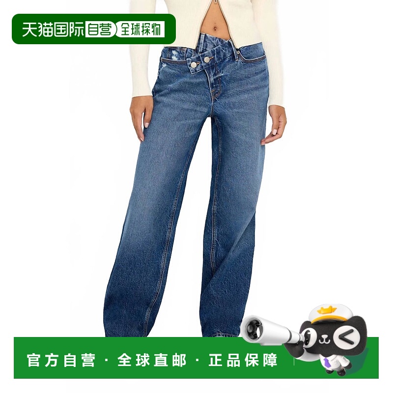 自营good americanGood 90S Petite Double Button Crossover Jea