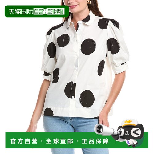 自营T Tahari A-Line Blouse - White 泡泡袖美国直发奥莱