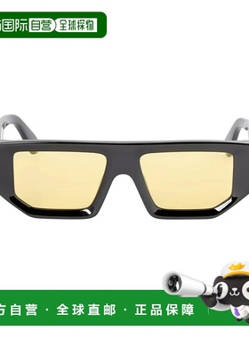 自营 off-white温哥华米白色几何太阳镜-黑黄色 美国奥莱直发