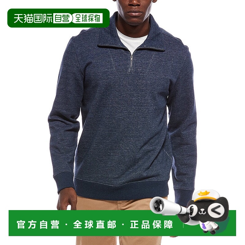 自营Vince Mock Neck 1/4-Zip Sweater - blue 美国奥莱直发