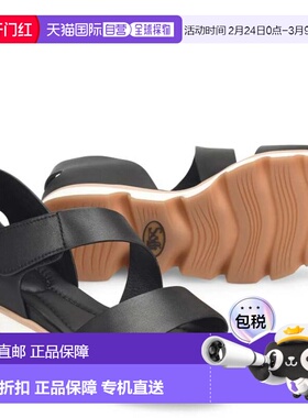 自营Sofft Mandi SF0099301 Sandals Black Leather Ripple Cut S