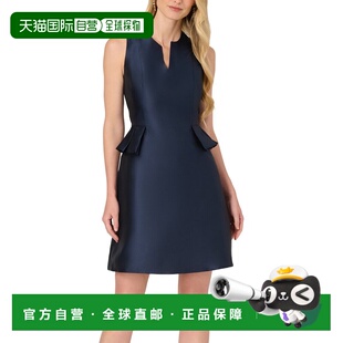 自营Adrianna Papell Sleeveless Mikado Short Dress - blue 美
