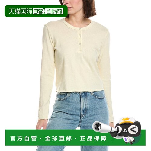 自营James Perse Shrunken Henley-黄色上衣 美国奥莱直发