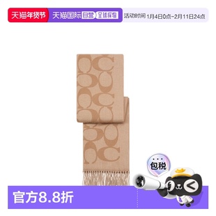 香港直邮Coach蔻驰羊绒毛围巾秋冬老花印花保暖舒适经典百搭