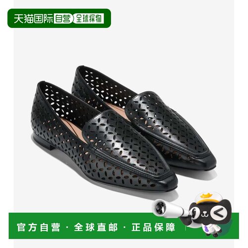 自营Cole Haan Chantal W33705 Loafers女士黑色穿孔皮革Hawk3310