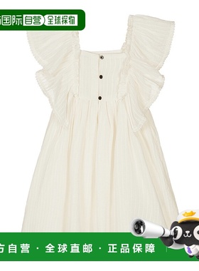 自营 mayoral米白色荷叶边夏季连衣裙 - 象牙色 美国奥莱直发