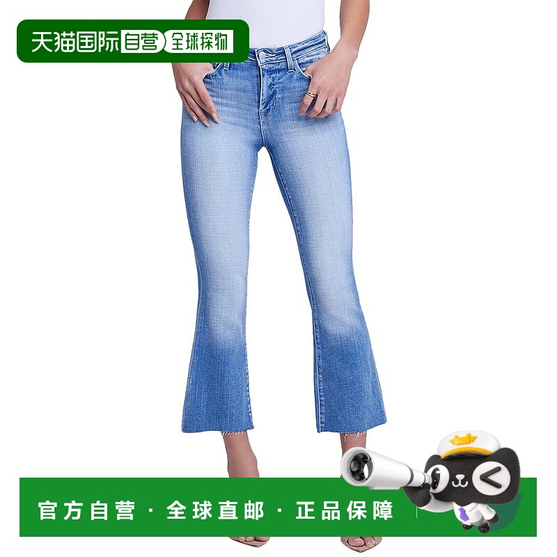自营L'AGENCE Kendra高腰露脐牛仔裤-蓝色 美国奥莱直发