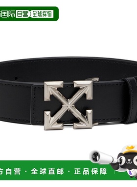 1h可退 香港直邮潮奢 off-white 男士 黑色 Arrow Quote Leather
