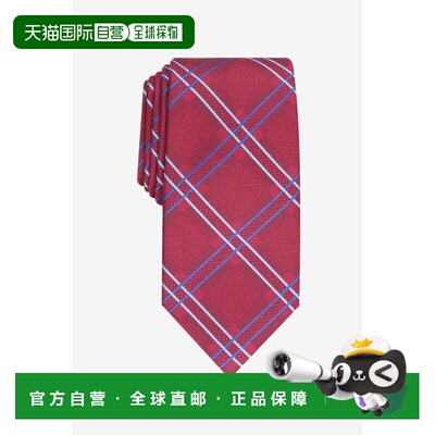 自营Perry Ellis Men's Denner Classic Plaid Tie Red Size Regu