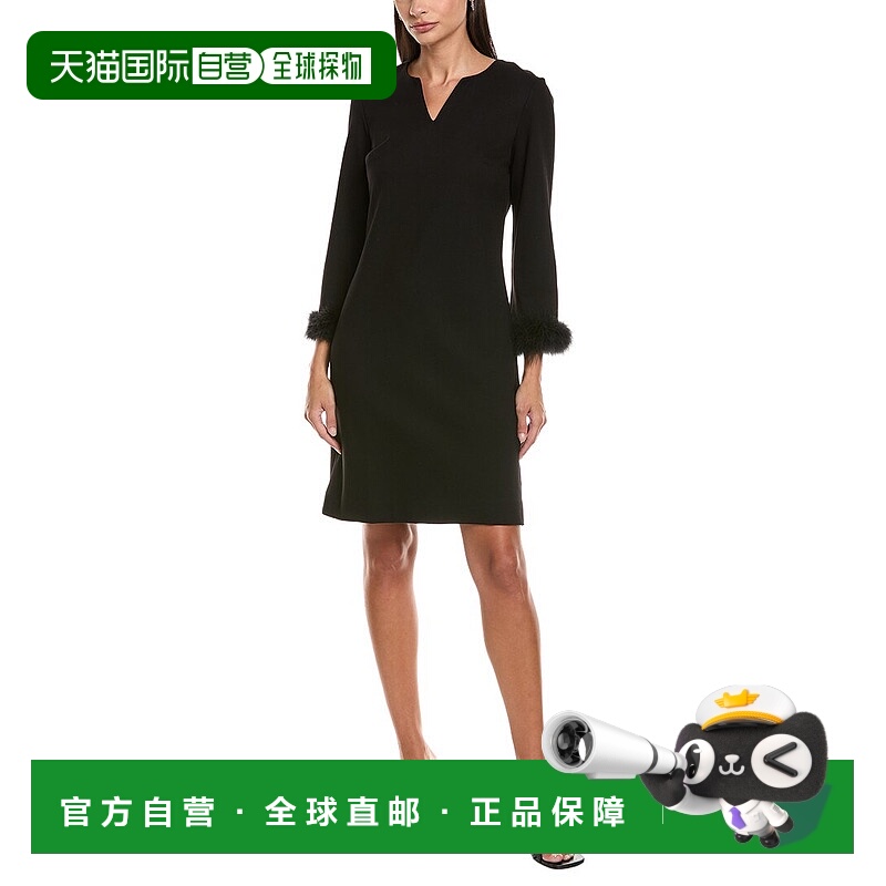 自营tyler boe Chelsea Ponte Shift Dress - black 美国奥莱直发