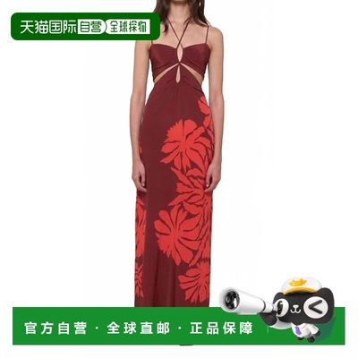 自营 johanna ortiz安达卢西亚节奏马克西连衣裙克拉维尔葡萄酒/-